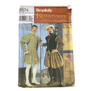 Simplicity 5574 Renaissance Costume Pattern Size XS-XL Doublet & Overpants UNCUT